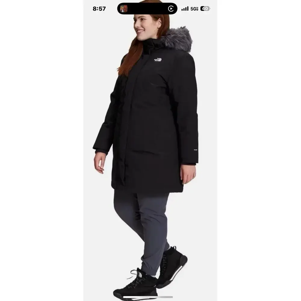 The North Face Women's Arctic Parka Coat 600 Down Fill Black 3X Fur Hood $350 - Picture 8 of 16